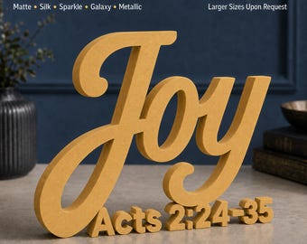 Joy Christian Sign with Acts 2:24–35, Bible Verse Decor, Christian Gift, 3D Printed Scripture Sign, Personalized Faith Decor