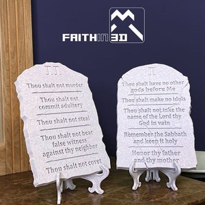 10 Commandments Tablets 9.8” tall. Update: Hebrew Version Available