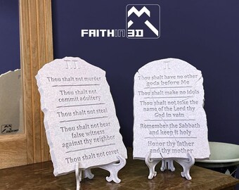 10 Commandments Tablets 9.8” tall. Update: Hebrew Version Available
