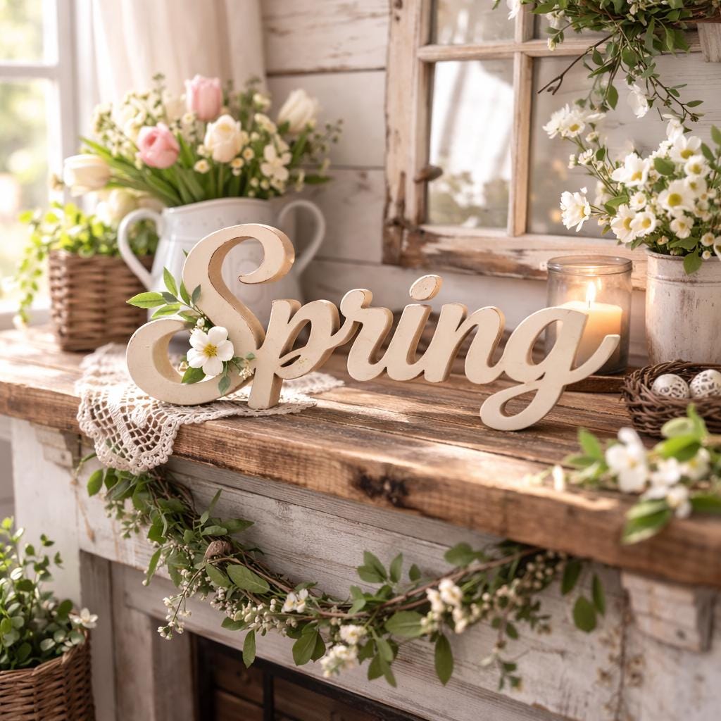 Spring Sign 22 Inch Freestanding Spring Sign – Cottagecore Mantel Decor, 3D Printed - Etsy