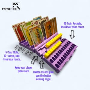 Set Ticket to Ride: Organizador de cartas, zapatero y maletín de tren V2.3: Múltiples tamaños de cartas, almacenamiento y experiencia de juego mejorados.