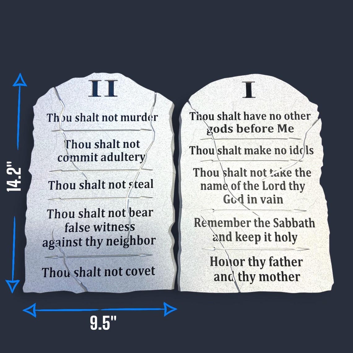 Ten Commandments Wall Art Tablet Plaque, 14.2