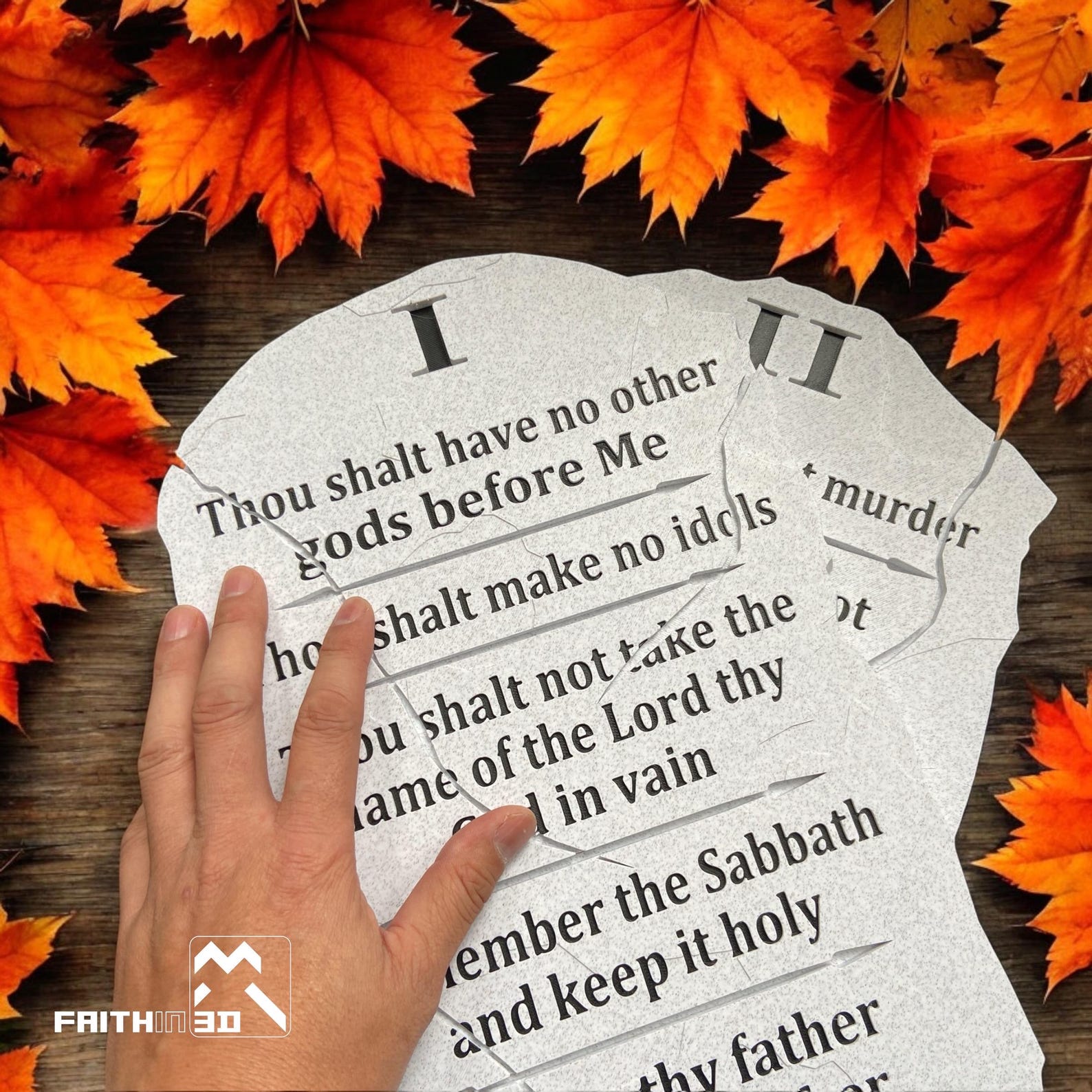 Ten Commandments Wall Art Tablet Plaque, 14.2