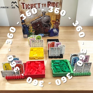 Ticket to Ride 360 Game Organizer. Dual Feature: Card Holder & Train Storage Suitcase
