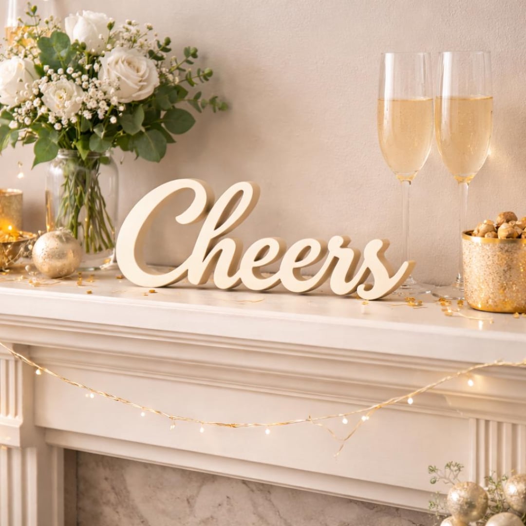 Cheers Freestanding Sign - Party Decor, Modern Script - Etsy