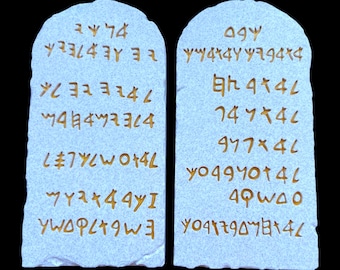 Ten Commandments Tablets Plaques, Hebrew, Paleo Hebrew, Wall Art, Table Display, Inspired Decor