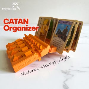 Catan Organizer, Catan Card Holder, for Original Wooden Pieces, Catan Storage Case