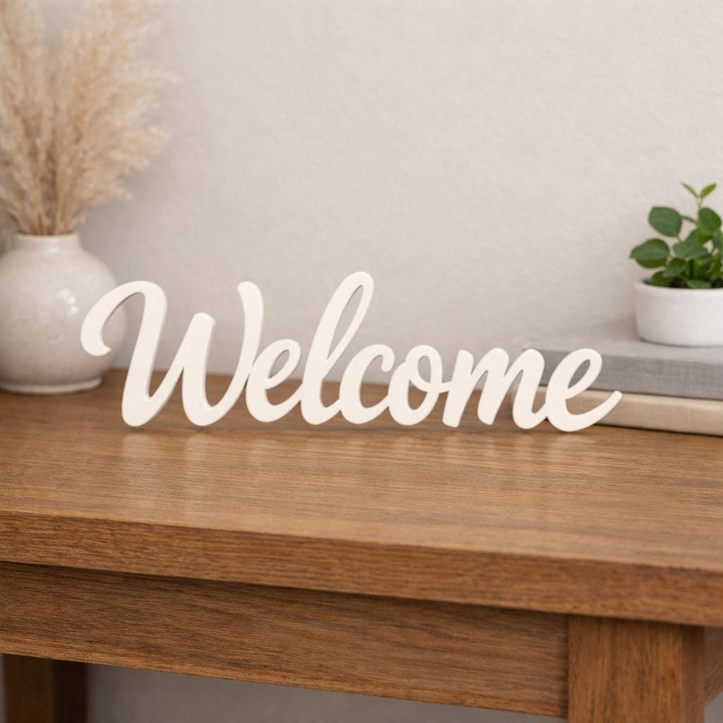 Freestanding Welcome Sign | Modern Home & Office Decor | Tabletop ...