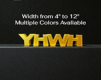 YHWH Hebrew Name of God Display: Golden Christian Desk Decor