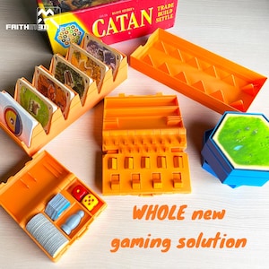 Catan Game Organizer Set – Road, House, City Boxes, Card Holder and Storage, Small Piece Storage, and more!