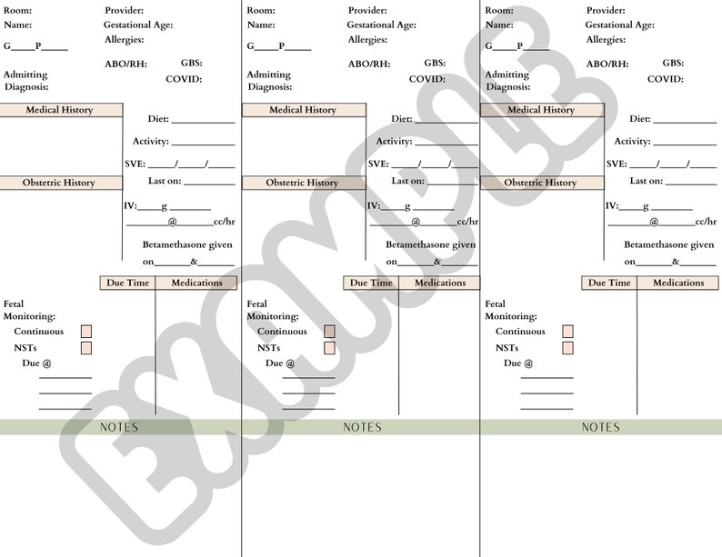 OB Nurse Template, Labor and Delivery Nurse Report Sheet, OB Nurse OB Nurse Template, Labor and Delivery Nurse Report Sheet, OB Nurse