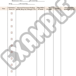 OB Nurse Template, Labor and Delivery nurse report sheet, OB nurse report sheet, OB nurse brain, nurse template, nurse pdf image 4