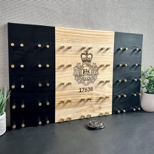 Challenge Coin Display | Police Gifts | Challenge Coin Holder | Rustic Police Challenge Coin Display | Thin Blue Line | Cop Gifts