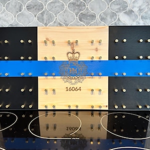 Challenge Coin Display | Police Gifts | Challenge Coin Holder | Rustic Police Challenge Coin Display | Thin Blue Line | Cop Gifts