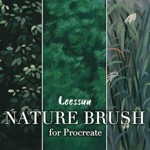 Leessuu Natuurborstels voor Procreate, Procreate penselen, gouache, natuur, penselen voor iPad, aquarelpenselen, aquarel