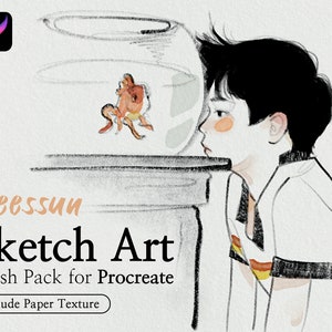 Leessuu Sketch Art Brush Pack for Procreate, digital paper, brushes for iPad, Procreate brushes, Sketch Procreate brush