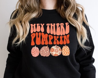 Hey There Pumpkin T Shirt, Cute Hello Fall Gift Shirts, Happy Thanksgiving Sweatshirt, Spooky Season Tote Bag, Gifts For Family Party Tees