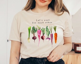 Soutenons-nous les uns les autres et regardons grandir T-shirt cadeau, T-shirt motivant pour femme, Joli sweat-shirt de jardinage, T-shirt pouce vert légume