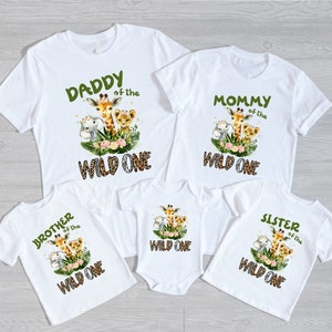 Wild One Birthday T Shirt, 1st Bday Gift Shirts, Matching Mum And Dad Zoo Sweatshirt, Animal Party Tops N Tees For The Whole Family Tote Bag