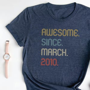 Awesome Since 2010 Shirt, 15th Birthday Gift for Him, 15th Birthday Idea, 15th Birthday Tees Gift for Girl/Boy, Personalized Bday Sweatshirt