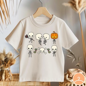 Kids Dancing Skeleton Halloween Gift Shirt, Toddler & Youth Halloween T Shirt, Funny Dancing Skeletons Shirt, Cute Halloween Shirts for Kids