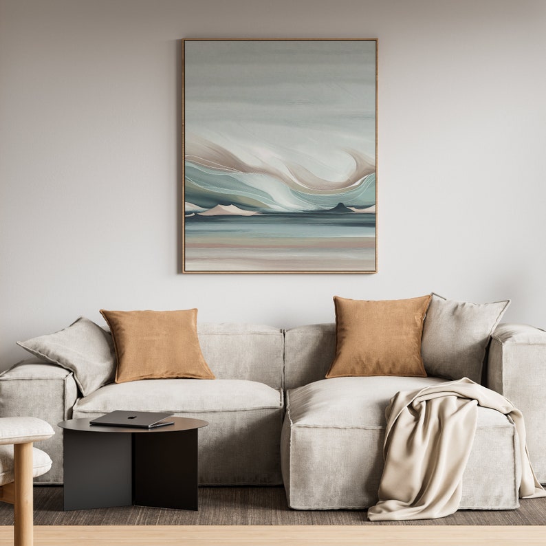 Contemporary Abstract Landscape Print Minimalist Wall Art With Muted