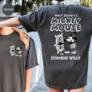 Mickey Mouse Steamboat Willie Disney Cruise Comfort Colors Shirt, Personalized Disney Family Vacation Cruise Trip, Vintage Classic Mickey