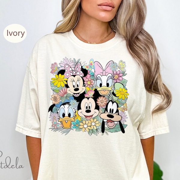 Floral Mickey and Friends Disney Epcot Flower and Garden Festival 2024 Shirt, Vintage WDW Disneyland Girl Trip Shirt, Family Vacation 2024