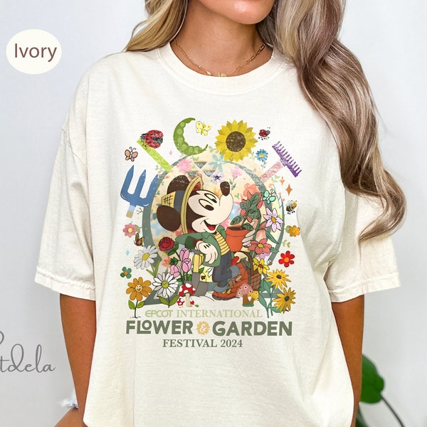 Vintage Mickey Epcot International Flower and Garden Festival 2024 Shirt, Flower Epcot Shirt, Mickey Flowers Shirt, Mickey Floral Shirt