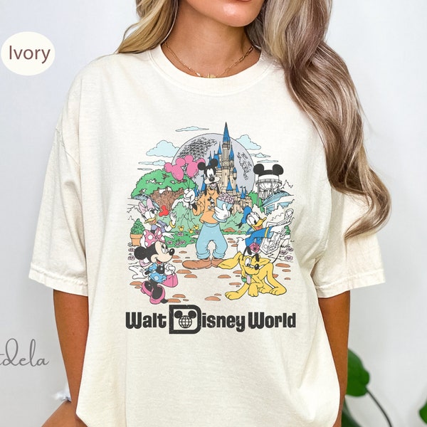 Vintage Walt Disneyworld Comfort Colors Shirt, Vintage Disneyworld Shirt, Mickey And Friends Shirt, Retro Disney Shirt, Disney 2024 Trip