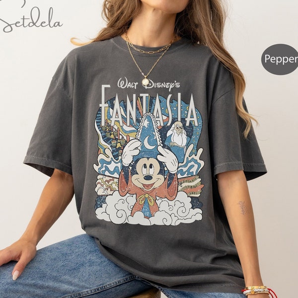 Disney Fantasia Sorcerer Mickey Stay Magical Comfort Colors Shirt, Fantasmic Disney Hollywood Studios, Disneyland Trip Shirts, Gift For Her