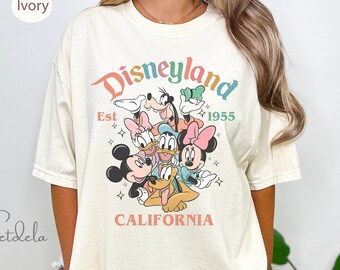 Retro Mickey And Friends Disneyland Est 1955 Comfort Colors Shirt, Disneyland Shirt, Disney Family Shirts, Magic Kingdom, Disneyworld Shirts