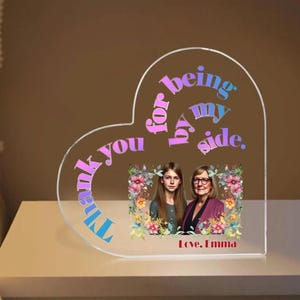 Personalisierte Danke Acrylplakette | Benutzerdefiniertes Foto-Andenken, transparentes Acrylschild, Geschenk für Lehrer, Eltern Geschenk Kinder, Freundgeschenk