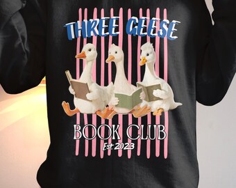 Sudadera unisex del Club del Libro del Ganso: Suéter literario de tres gansos tontos, tallas S-3XL