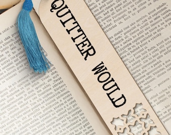 Marcapáginas de madera "Quitter Would": Marcapáginas geométricos cortados con láser