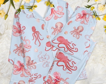Nautical Octopus Adult Pajama Set: Fisherman-core Unisex Loungewear
