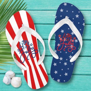 Unisex Patriotic Eva Flip Flops | 4th of July Slippers, Stars and Stripes Sandals, Men Women Slippers, Soft Eva Flip Flop, Independence Day