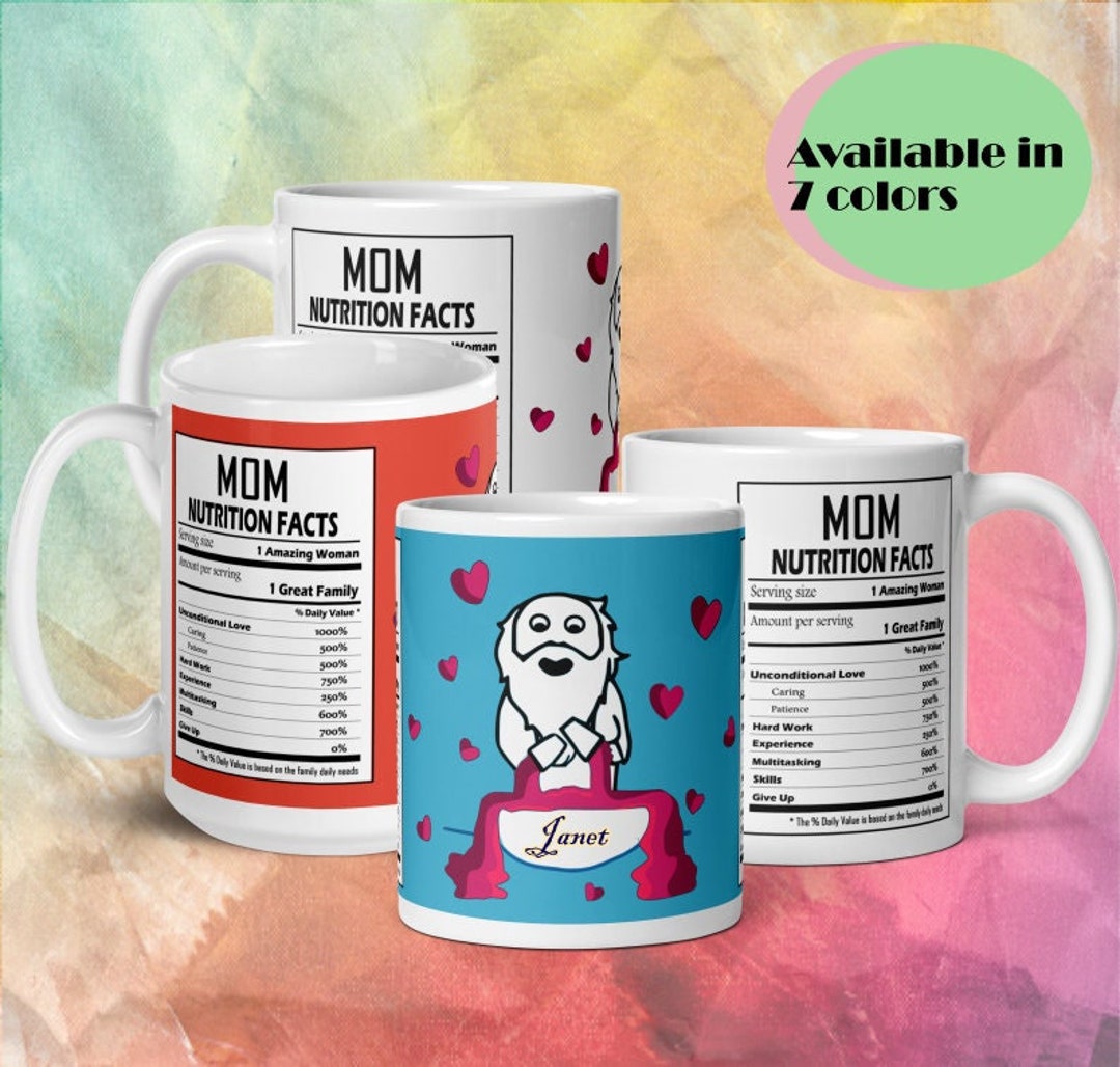 Customized Mom Nutrition Facts Mug God Creating Mom Mug, Personalized ...