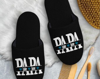 Pantoufles d'intérieur personnalisées pour papa : pantoufles en coton à enfiler, chaussons d'intérieur fermés pour les parents