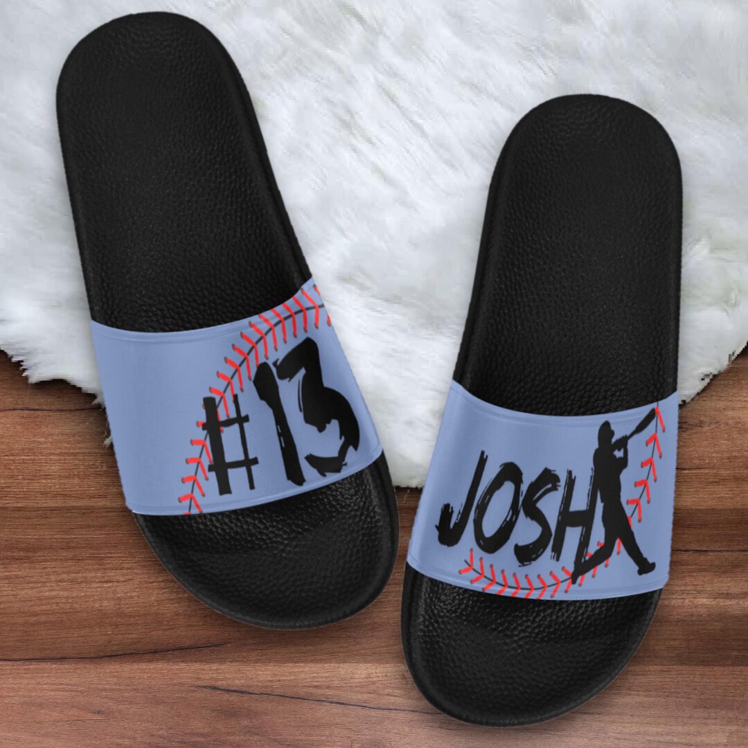 Personalized Baseball Slide Sandals | Custom Sport Teams Gift, Birthday ...