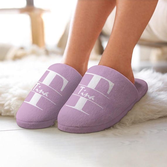 Personalized Women Indoor Slippers Custom Plush Slippers for Mom