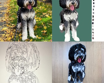 CUSTOM DOG RUG - Personalized Cartoon Pet Rug, Animals, Dog, Cat, Handmade Custom Tufted Rug, Pet Portrait, Gift