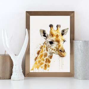 Baby Giraffe Art, Nursery Room Art, Nursery Print, Giraffe Print, Printable Art, Orange Print Art, Digital Download, Instant Download