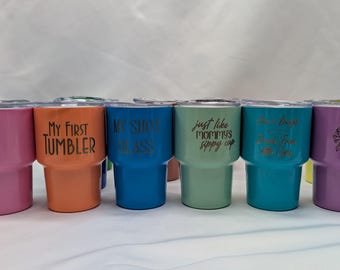 Engraved Tiny Tumbler Mini cup shot glass kids 3 oz custom mug gift