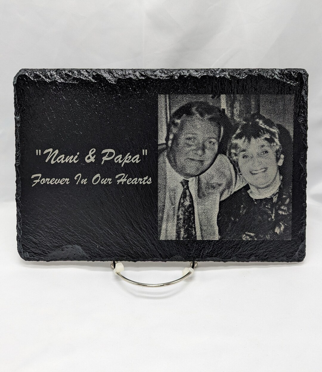 Slate Memorial Plaque Personalized Photo Keepsake Engraved Sympathy ...