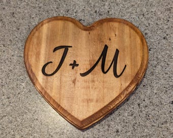 Engraved Conversation Heart Love Valentine Gift Wedding Couple Personalized Custom Birthday Wooden