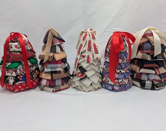Handmade Fabric Christmas Tree Rustic Country Holiday Home Decor 3D
