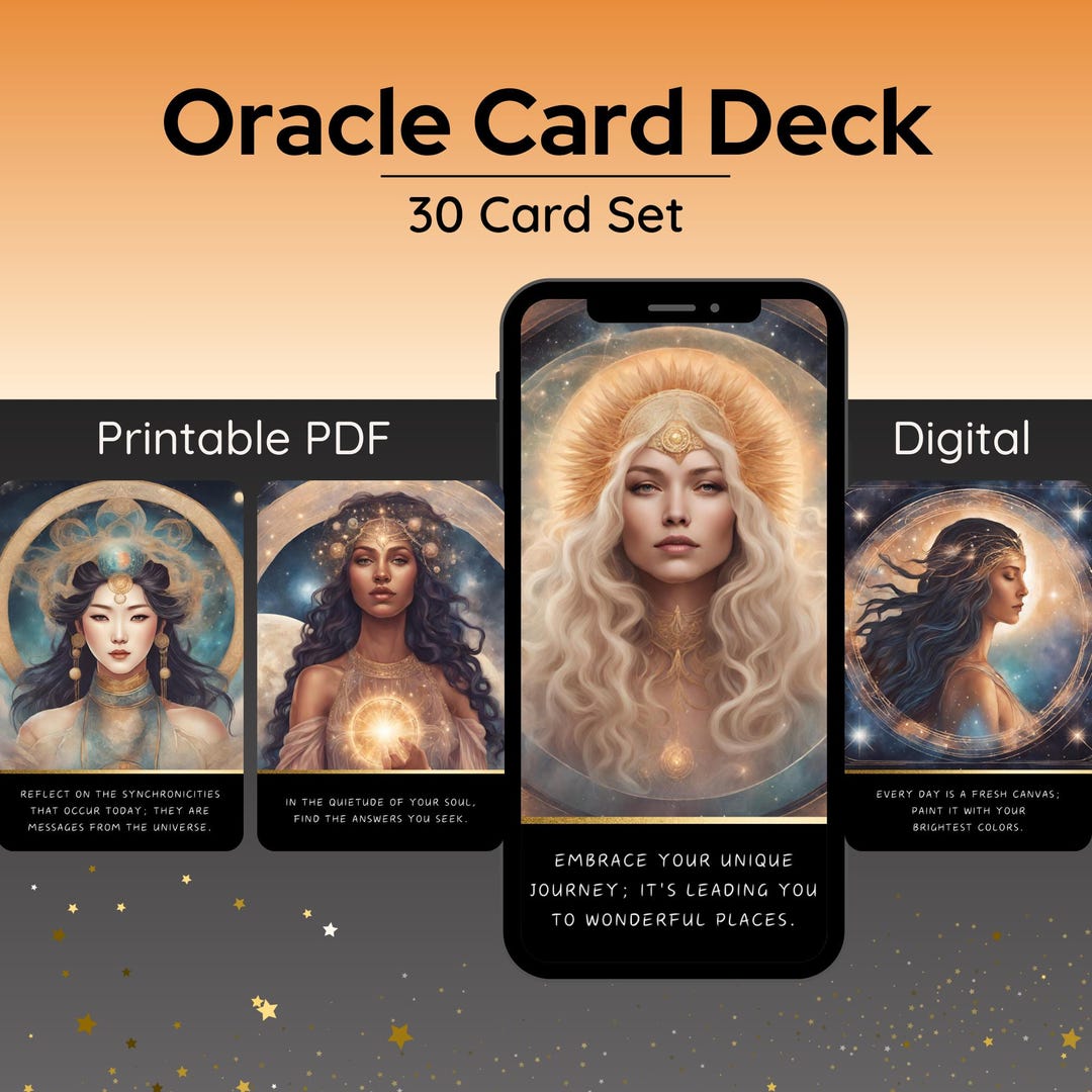 Oracle Cards | Daily Affirmation Cards | Printable Mindfulness Deck ...