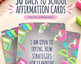 50 Digital Affirmation Cards for Kids | Printable Back to School Encouragement