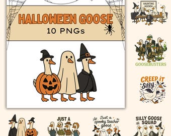 Halloween Goose PNG Bundle: Funny Spooky Clipart (Digital Download)
